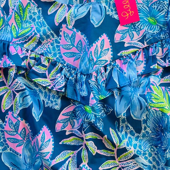 NEW with TAGS Lilly Pulitzer Bernadette Top in Macaw Blue size XXS MSRP $128 - Picture 4 of 13